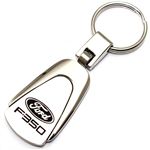 Genuine Ford F-350 Logo Metal Chrome Tear Drop Key Chain Ring Fob