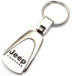 Genuine Jeep Compass Logo Metal Chrome Tear Drop Key Chain Ring Fob