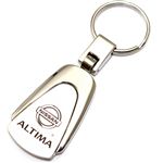 Genuine Nissan Altima Logo Metal Chrome Tear Drop Key Chain Ring Fob