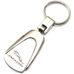 Premium Jaguar Logo Metal Chrome Tear Drop Key Chain Ring Fob