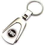 Premium Fiat Logo Metal Chrome Tear Drop Key Chain Ring Fob
