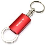 Volvo Red Logo Metal Aluminum Valet Pull Apart Key Chain Ring Fob