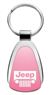 Genuine Jeep Grille Pink Logo Metal Chrome Tear Drop Key Chain Ring Fob