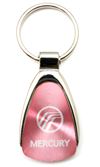 Genuine Mercury Pink Logo Metal Chrome Tear Drop Key Chain Ring Fob