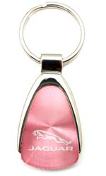 Premium Jaguar Logo Metal Chrome Tear Drop Key Chain Ring Fob