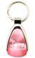 Genuine Jeep Rubicon Pink Logo Metal Chrome Tear Drop Key Chain Ring Fob