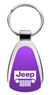 Genuine Jeep Grille Purple Logo Metal Chrome Tear Drop Key Chain Ring Fob
