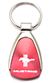 Genuine Ford Mustang Tribar Red Logo Metal Chrome Tear Drop Key Chain Ring Fob