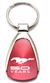 Genuine Ford Mustang 50 Years Red Logo Metal Chrome Tear Drop Key Chain Ring Fob