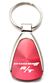 Genuine Dodge R/T Red Logo Metal Chrome Tear Drop Key Chain Ring Fob