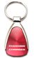 Genuine Dodge Charger Red Logo Metal Chrome Tear Drop Key Chain Ring Fob