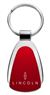 Genuine Lincoln Red Logo Metal Chrome Tear Drop Key Chain Ring Fob