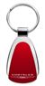 Genuine Chrysler Red Logo Metal Chrome Tear Drop Key Chain Ring Fob