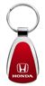 Genuine Honda Red Logo Metal Chrome Tear Drop Key Chain Ring Fob