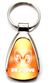 Genuine Dodge Ram Orange Logo Metal Chrome Tear Drop Key Chain Ring Fob