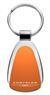 Genuine Chrysler Orange Logo Metal Chrome Tear Drop Key Chain Ring Fob