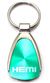 Genuine Dodge Hemi Aqua Green Logo Metal Chrome Tear Drop Key Chain Ring Fob