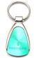 Genuine Lincoln Aqua Green Logo Metal Chrome Tear Drop Key Chain Ring Fob