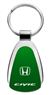 Genuine Honda Civic Aqua Green Logo Metal Chrome Tear Drop Key Chain Ring Fob