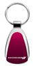 Dodge Stripes Burgundy Red Logo Metal Chrome Tear Drop Key Chain Ring Fob