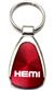 Genuine Dodge Hemi Burgundy Red Logo Metal Chrome Tear Drop Key Chain Ring Fob