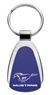 Authentic Ford Mustang Blue Logo Metal Chrome Tear Drop Key Chain Ring Fob