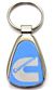 Authentic Dodge Cummins Blue Logo Metal Chrome Tear Drop Key Chain Ring Fob