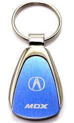 Authentic Acura MDX Blue Logo Metal Chrome Tear Drop Key Chain Ring Fob
