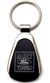 Genuine Ford Built Tough Logo Metal Black Chrome Tear Drop Key Chain Ring Fob