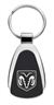 Genuine Dodge Ram Logo Metal Black Chrome Tear Drop Key Chain Ring Fob