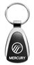 Genuine Mercury Logo Metal Black Chrome Tear Drop Key Chain Ring Fob