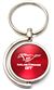 Red Ford Mustang GT Logo Brushed Metal Round Spinner Chrome Key Chain Spin Ring