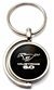 Black Ford Mustang 5.0 Logo Brushed Metal Round Spinner Chrome Key Chain Ring