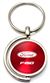 Red Ford F-150 Logo Brushed Metal Round Spinner Chrome Key Chain Spin Ring