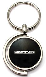 Black Dodge SRT8 Logo Brushed Metal Round Spinner Chrome Key Chain Spin Ring