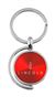 Red Lincoln Logo Brushed Metal Round Spinner Chrome Key Chain Spin Ring