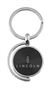 Black Lincoln Logo Brushed Metal Round Spinner Chrome Key Chain Spin Ring