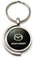 Black Mazda Zoom-Zoom Logo Brushed Metal Round Spinner Chrome Key Chain Ring