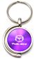 Purple Mazda Miata MX-5 Logo Brushed Metal Round Spinner Chrome Key Chain Ring