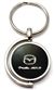 Black Mazda Miata MX-5 Logo Brushed Metal Round Spinner Chrome Key Chain Ring