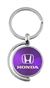 Purple Honda Logo Brushed Metal Round Spinner Chrome Key Chain Spin Ring