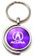 Purple Acura Logo Brushed Metal Round Spinner Chrome Key Chain Spin Ring