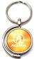 Orange Acura Logo Brushed Metal Round Spinner Chrome Key Chain Spin Ring