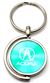 Green Acura Logo Brushed Metal Round Spinner Chrome Key Chain Spin Ring