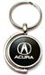 Black Acura Logo Brushed Metal Round Spinner Chrome Key Chain Spin Ring