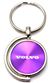 Purple Volvo Logo Brushed Metal Round Spinner Chrome Key Chain Spin Ring