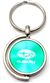 Green Subaru Logo Brushed Metal Round Spinner Chrome Key Chain Spin Ring