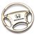 Premium Honda Logo Steering Wheel Shape Metal Silver Key Chain Ring Fob