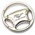 Premium Ford Mustang Logo Steering Wheel Shape Metal Silver Key Chain Ring Fob