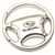 Premium Subaru Logo Steering Wheel Shape Metal Silver Key Chain Ring Fob